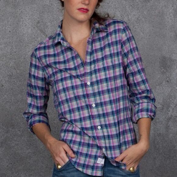 Frank & Eileen Barry Long Sleeve Plaid Button Up Large - Picture 2 of 8